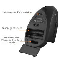 Souris Verticale Gaucher Sans Fil ErgoPad – Ergonomie & Performance