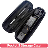 Pocket 3 Storage Case PU Protective Carrying Box Bag with Hook for DJI OSMO Pocket 3 Travel Organizer for Camera Accessories