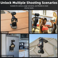 BRDRC Magnetic Mount for DJI OSMO Pocket 3 Clip Holder Mount Cycling/V-log/Multifunctional Desktop Base Camera Accessories